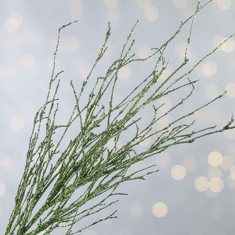 Set of 2 Lime Green Glittered Artificial Twig 29″ Floral Sprays