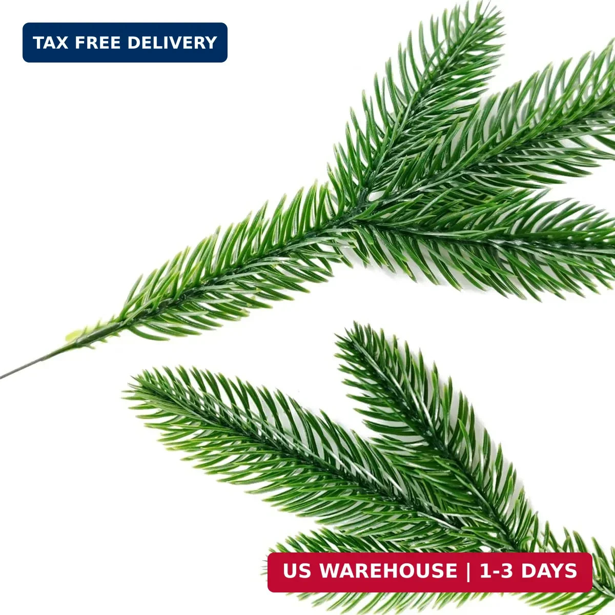 TIHOOD 25PCS 10 Inches Artificial Pine Branches Garland Green Plants Needles Fak