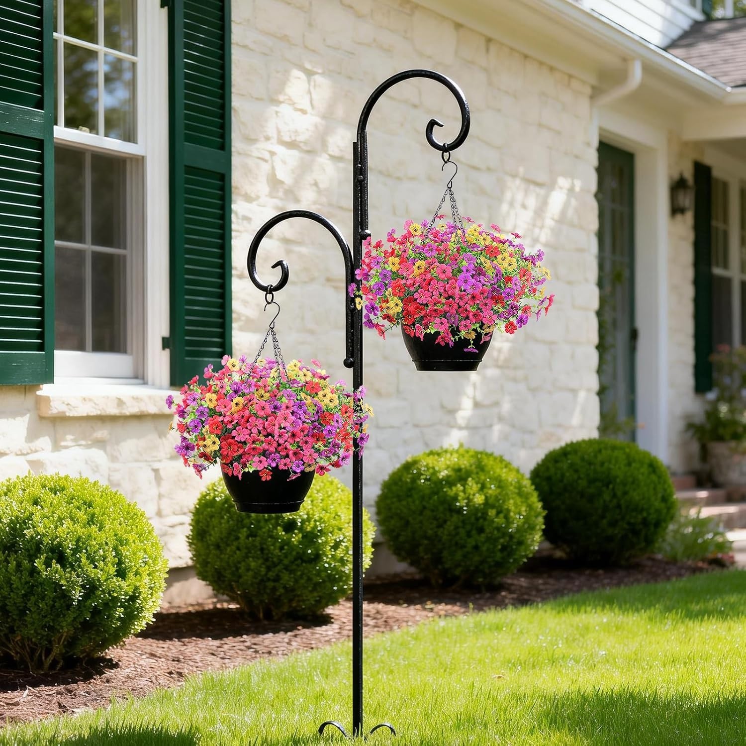 Artificial Faux Flowers Plants for Outdoors outside Spring Summer Decoration,12