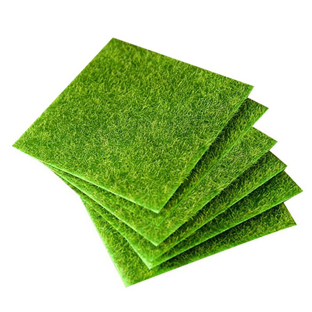 6 Pcs DIY Creative Simulation Lawn Moss Artificial Grass for Garden 15 x 15 cm