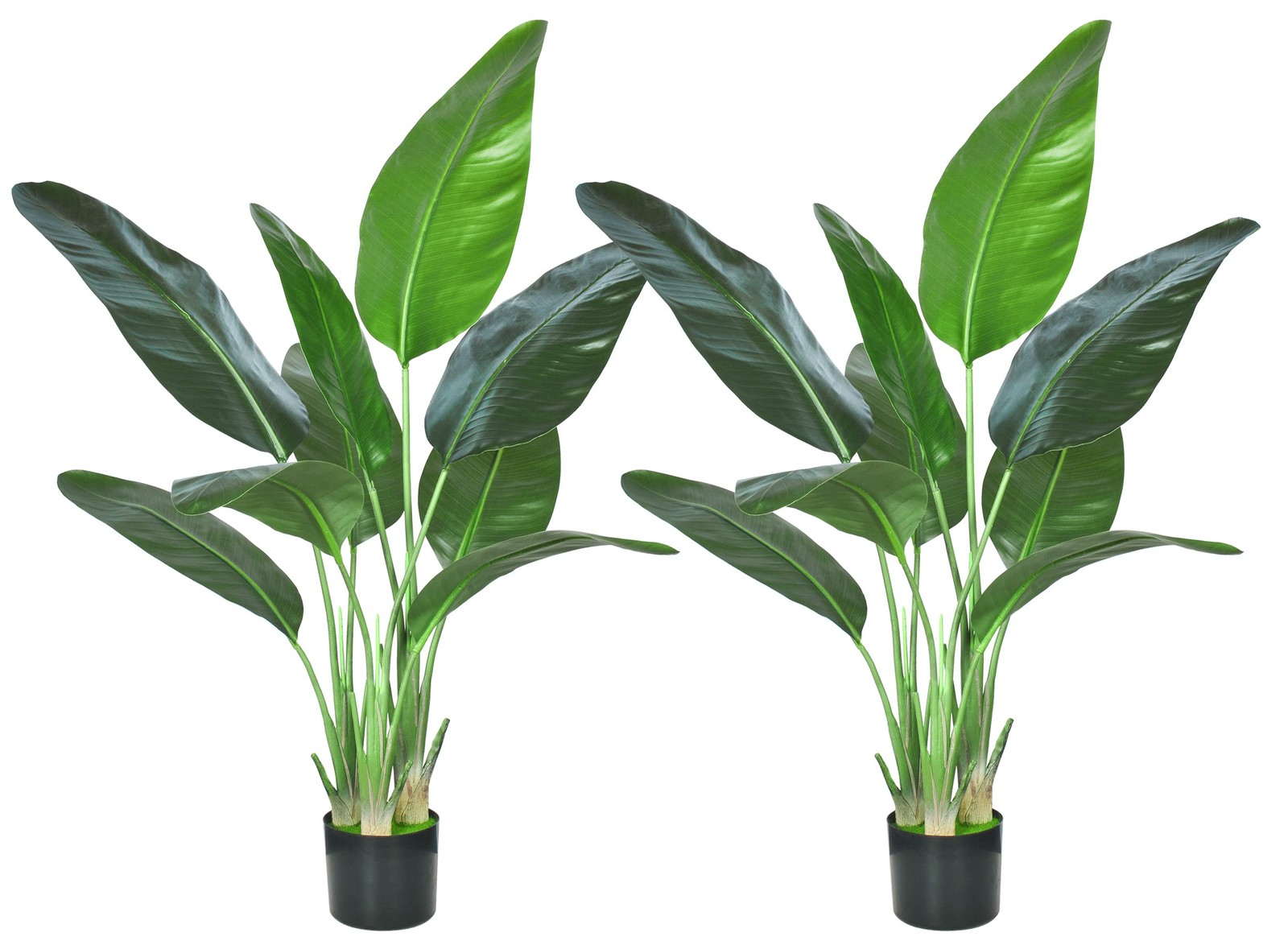2Packs 4FT Artificial Bird of Paradise Plant,Faux Palm Tree Potted Plant with…