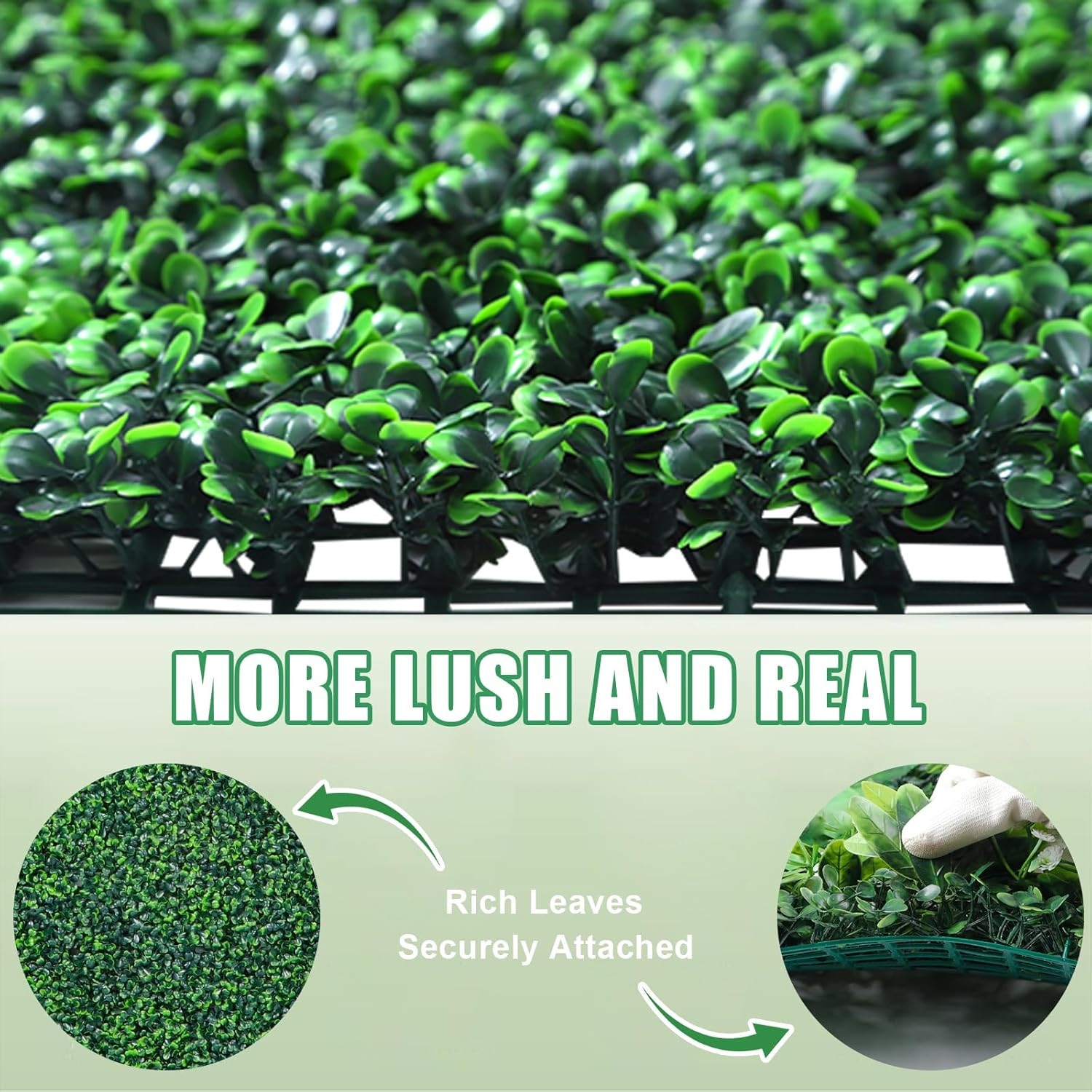 Yangrass Artificial Greenery Wall Rolls,48″X 120″(40 Sq.Ft) Uv-Anti Faux Ivy Lea