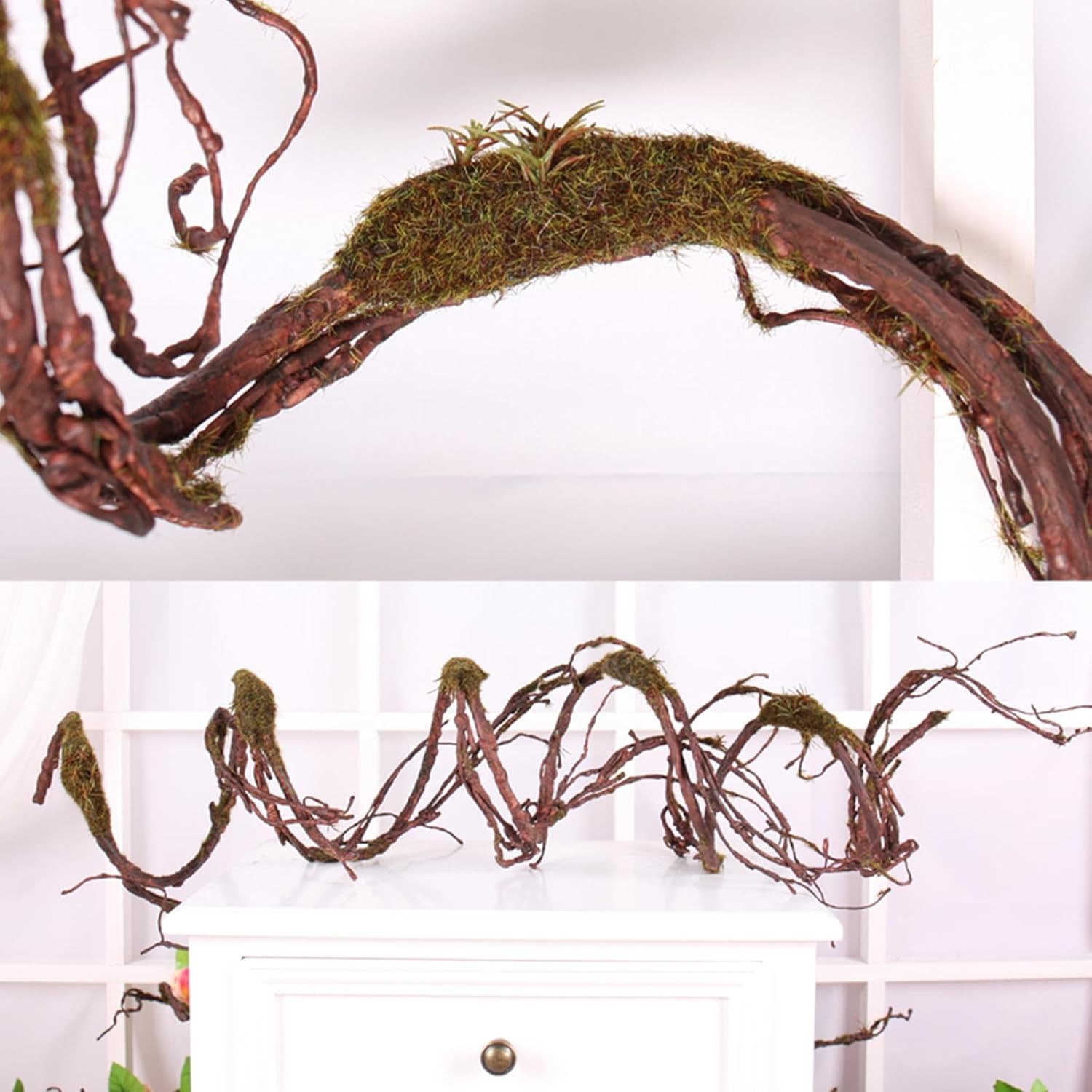 98in Bendable Wall Hanging Artificial Cherry Blossom Tree Vines Fake Reptile …