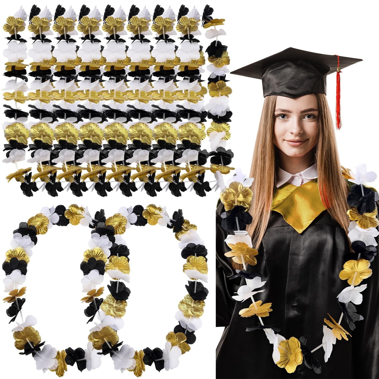 20 Pcs Bulk Graduation Leis Class of 2026 Hawaiian Leis Flower Necklaces 39.4…