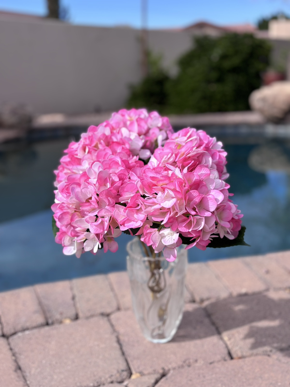 5 Pcs Artificial Silk Hydrangea Flowers 18” Bouquet Arrangement