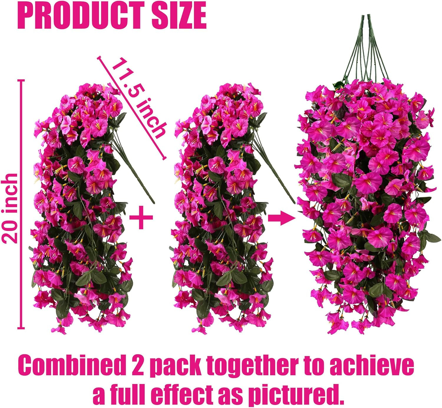 Artificial Fake Hanging Flowers Plants for Outdoor outside Spring Summer Deco…