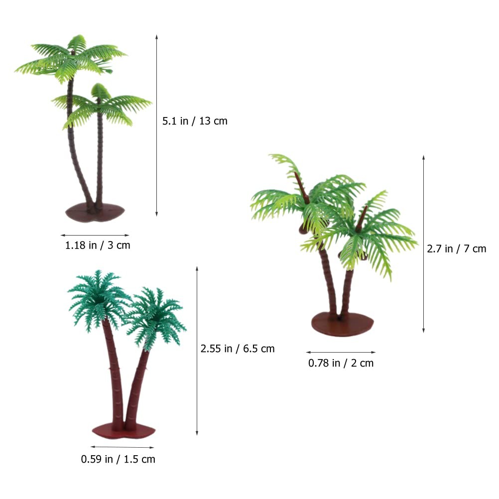 12Pcs Artificial Coconut Tree Model Set Miniature Palm Trees for Indoor Decor…