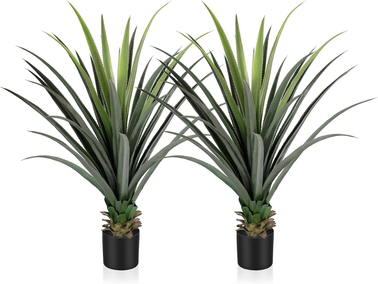 4Ft Artificial Spiked Agave Plant with 32 Leaves Set of 2 Faux Agave Plants for