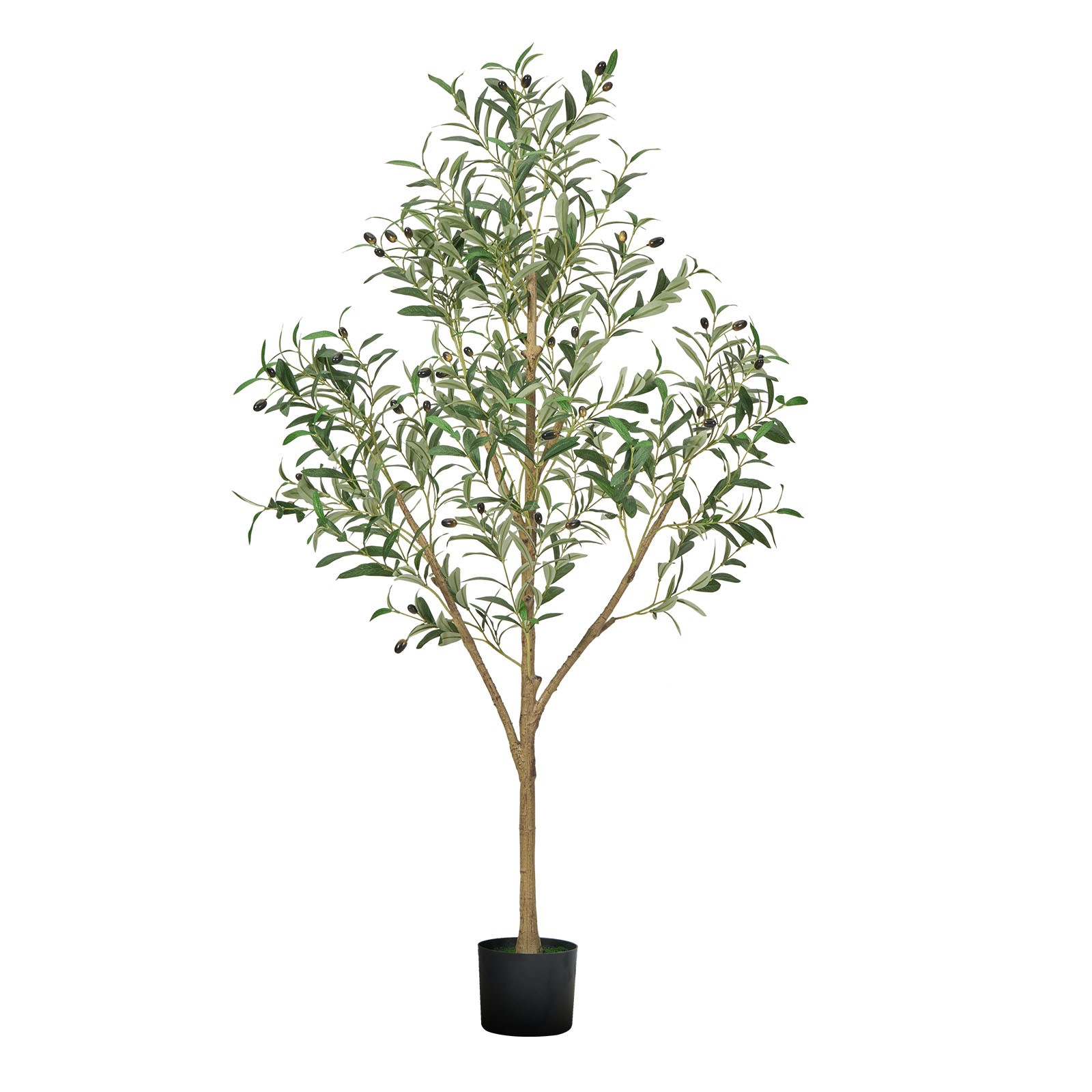 Uimoso 5FT Faux Olive Tree with Black Pot for Indoor and Office Decor