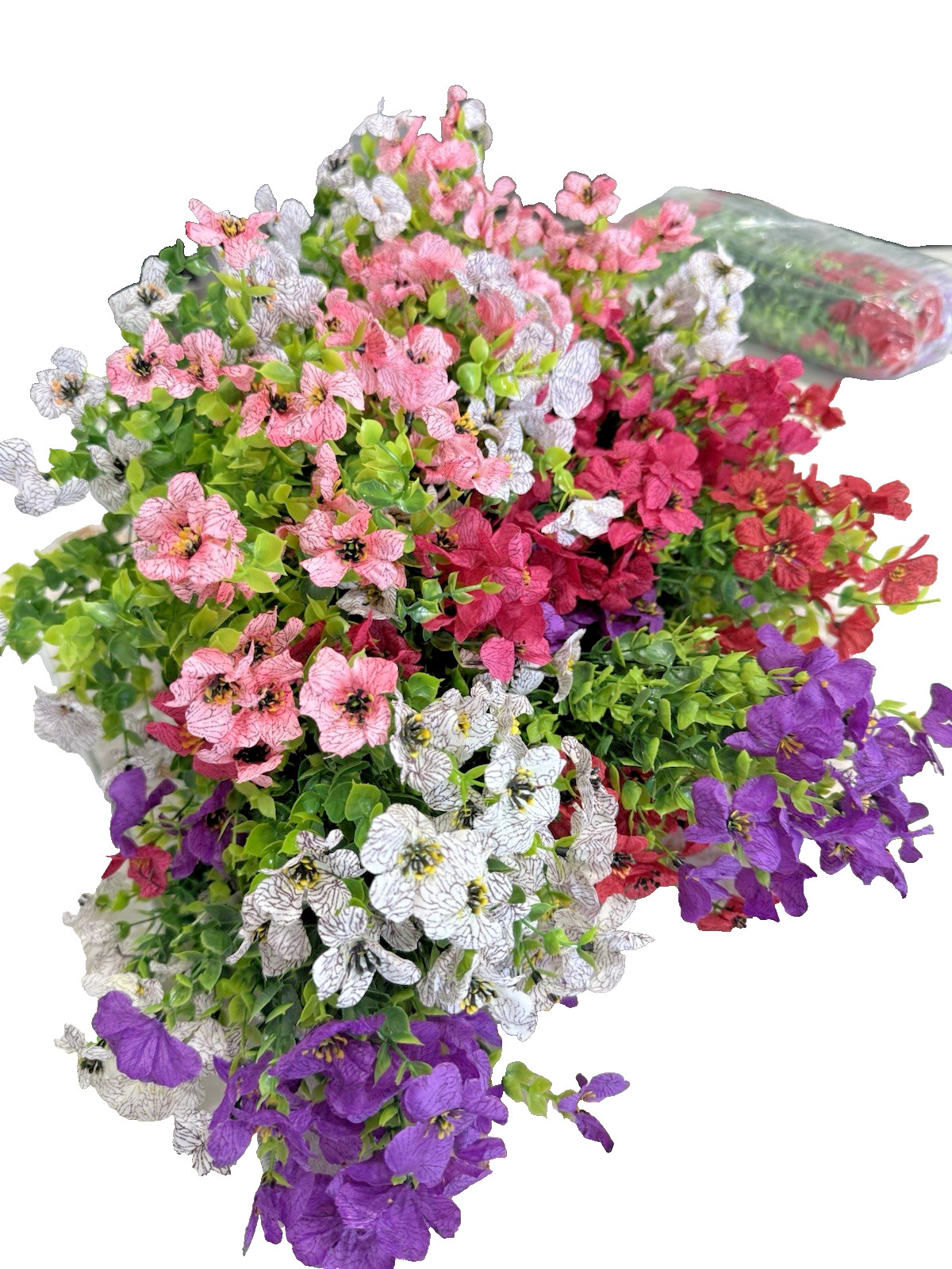 12 Bundles-Artificial Outdoors Flowers Realistic Mixed Colors UV Resistant
