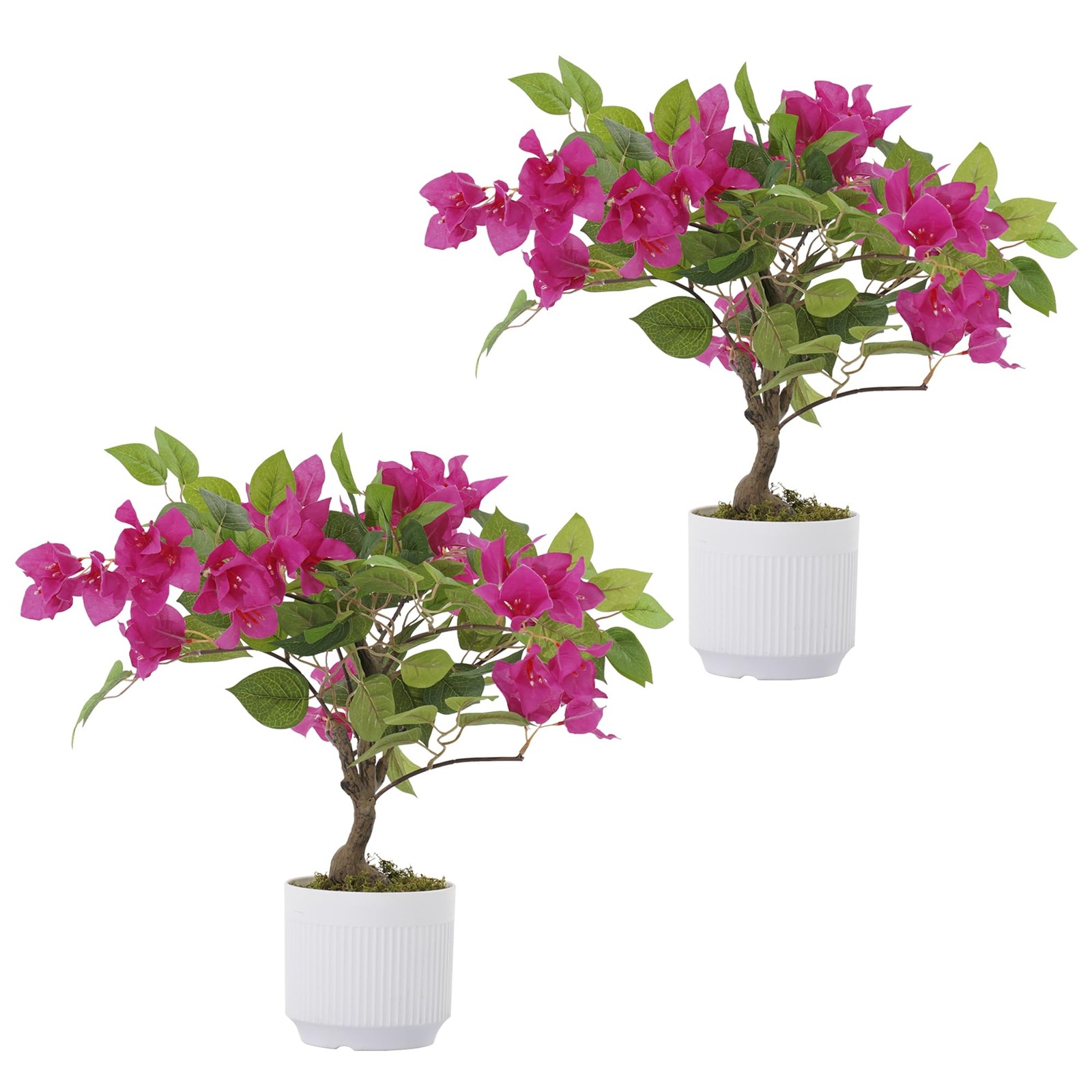 2 Pack Artificial Bougainvillea Tree, 2FT Faux Bougainvillea Plant with Vibra…