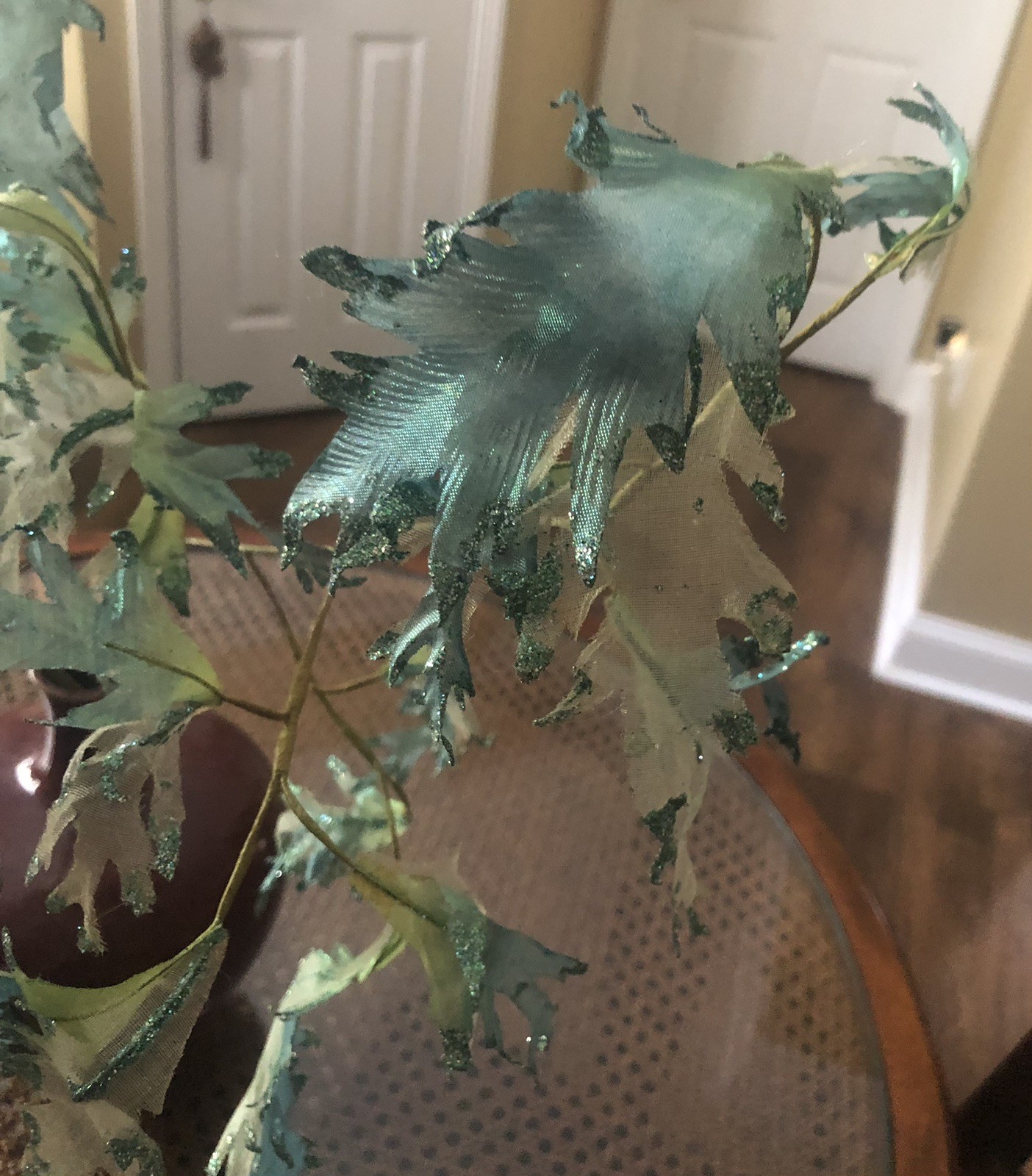Set of 3 UNIQUE LIME AQUA IRIDESCENT SEAWEED WIRED SPRAY STEM VASE DECORATION