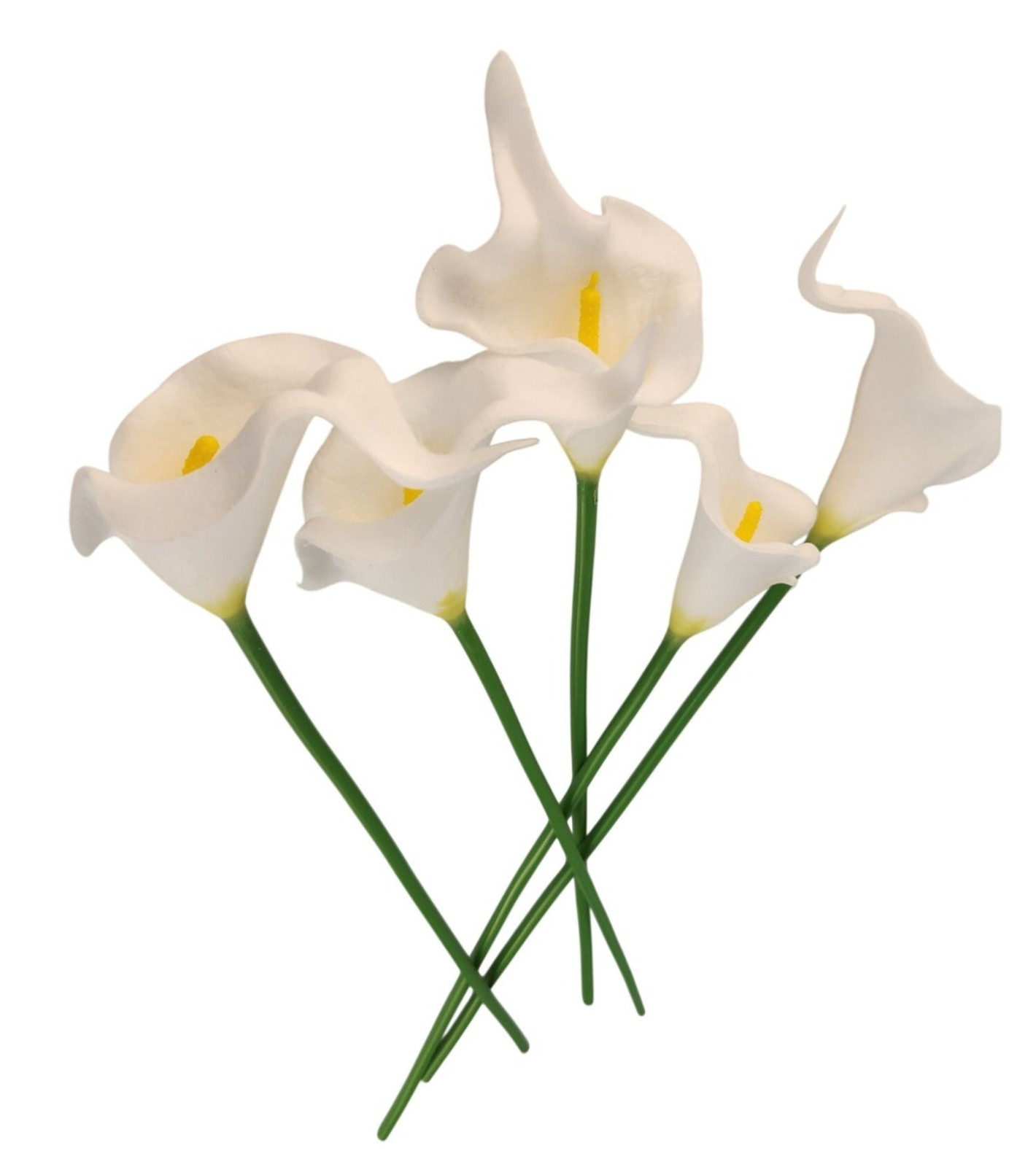 White Faux Calla Lily Stems 15 Inch Wedding Artificial Flowers Elegant Event Dec