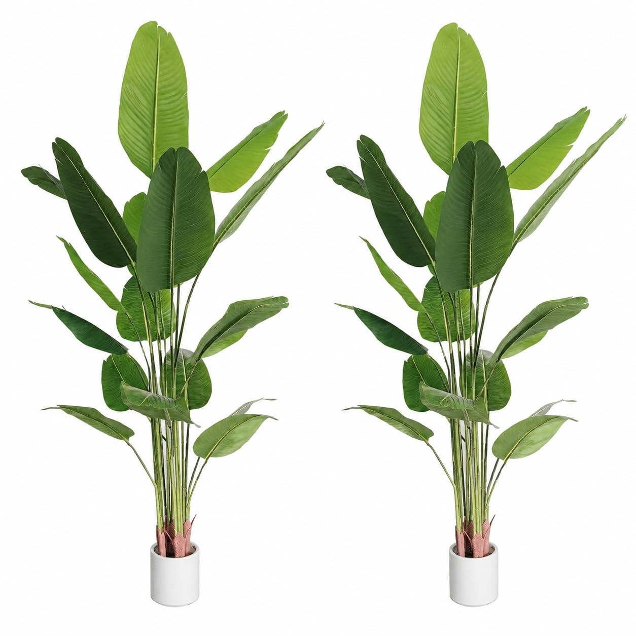 Bird of Paradise Artificial Plant 6 ft Tall Faux Banana Leaf Tree, 2 Pack