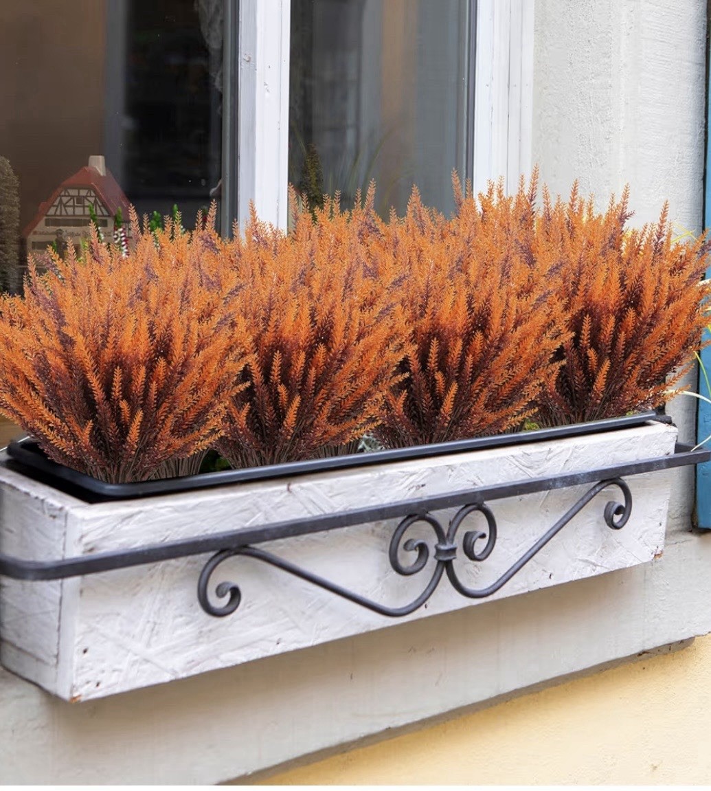 20 Bundle Artificial Fall Lavender Flowers Outdoor UV Resistant Fake Flowers(2/2