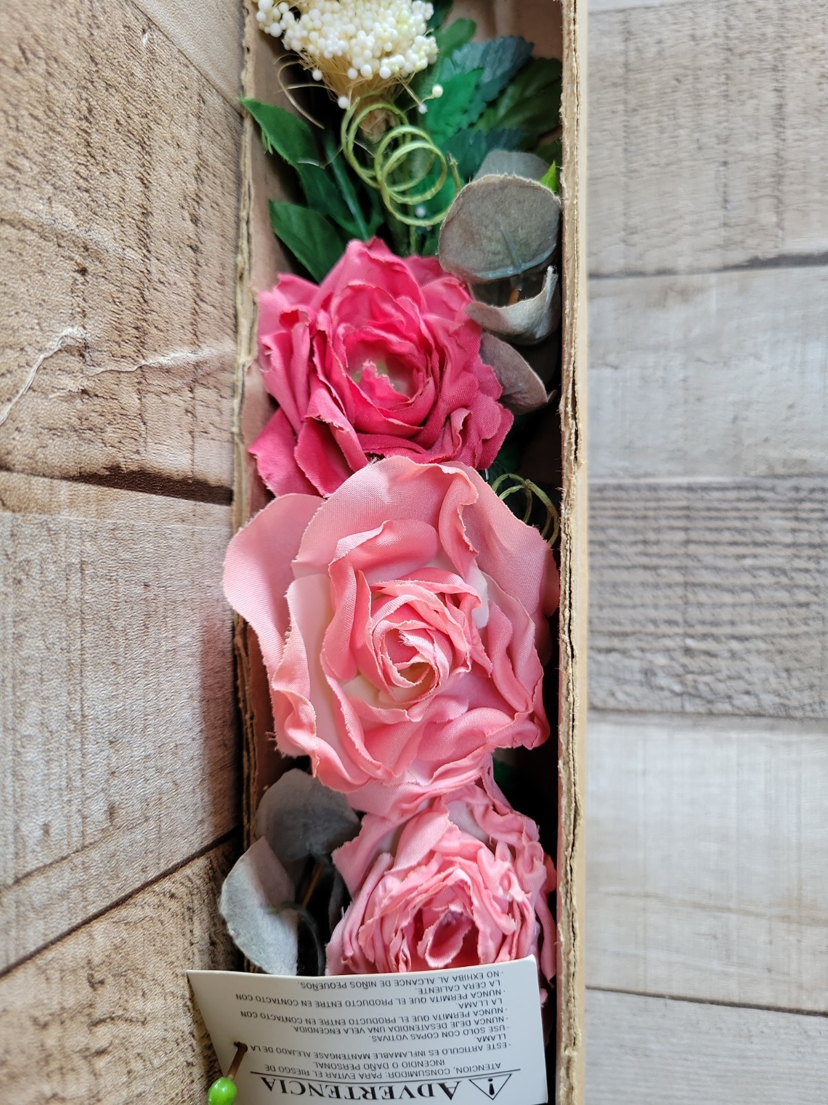 Home Interiors Pink Faux Silk Roses Swag Floral Bouquet New In Box Vintage Rose