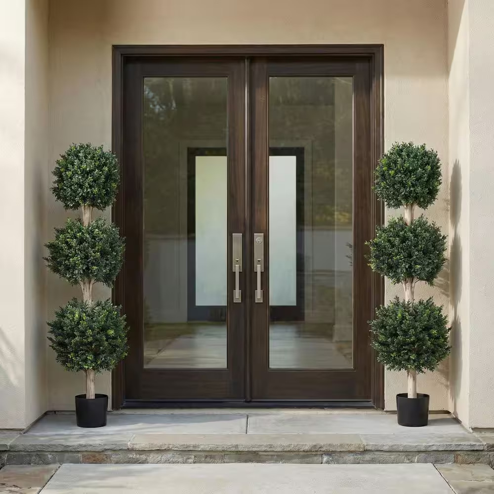 5 Ft. Artificial Hedyotis Triple Ball Topiary Tree