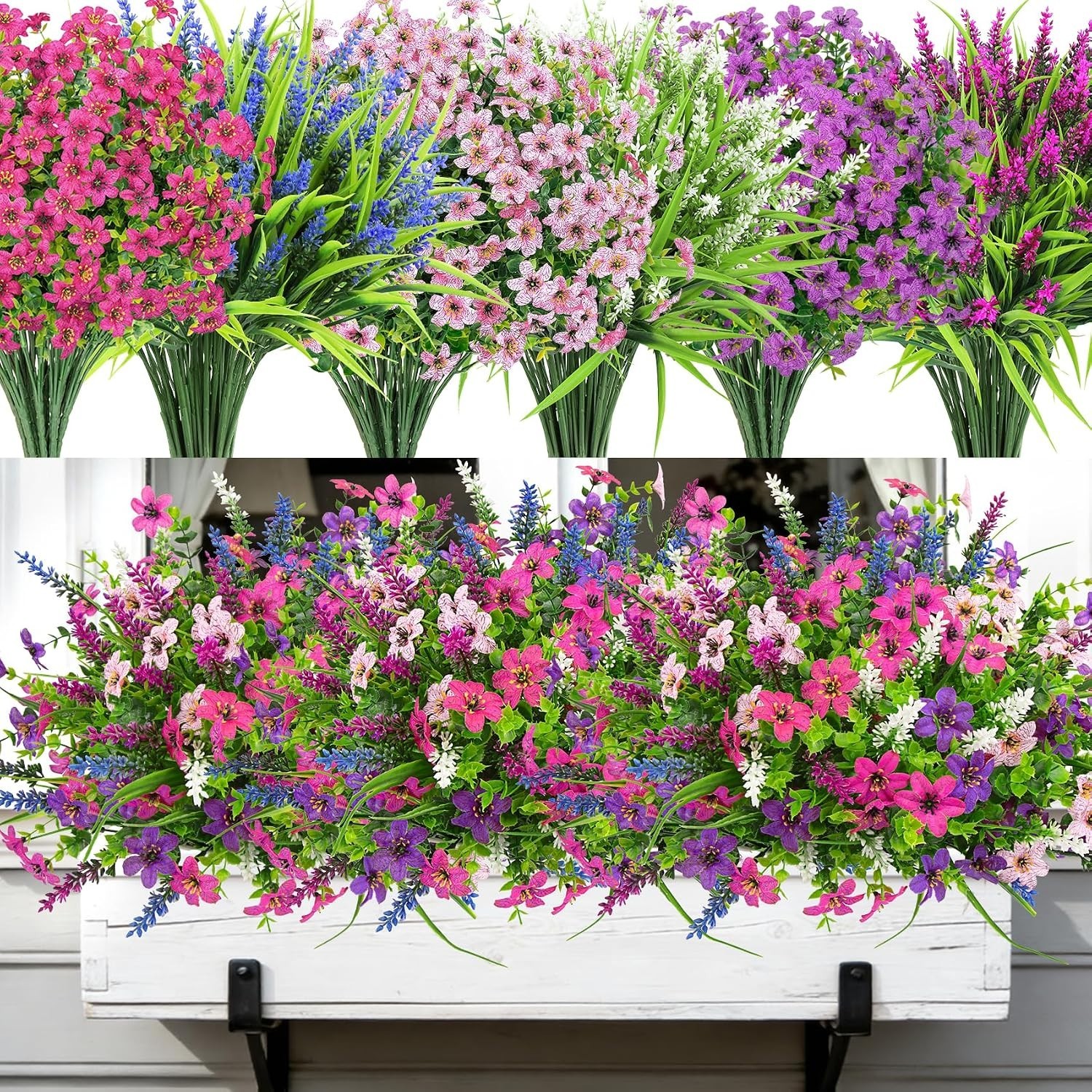Elegant 24 Count Faux Flower Bundles for Home and Garden – Low Maintenance Charm