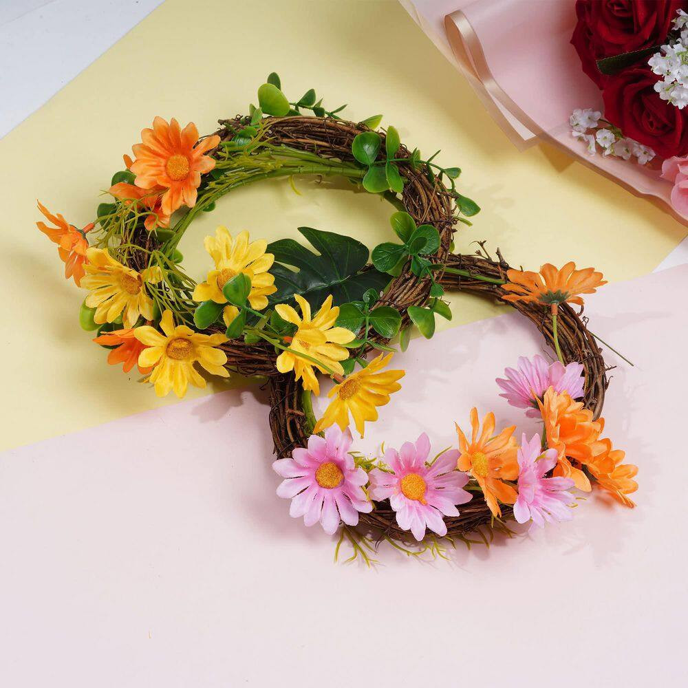 1 In. Natural Vine Wreath Set 8 In. Brown Artificial Plant Type Vine 6 Piece for