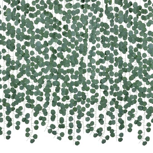 86 Feet 12 Strands Artificial Eucalyptus Leaf Plants 12pcs Eucalyptus Vine