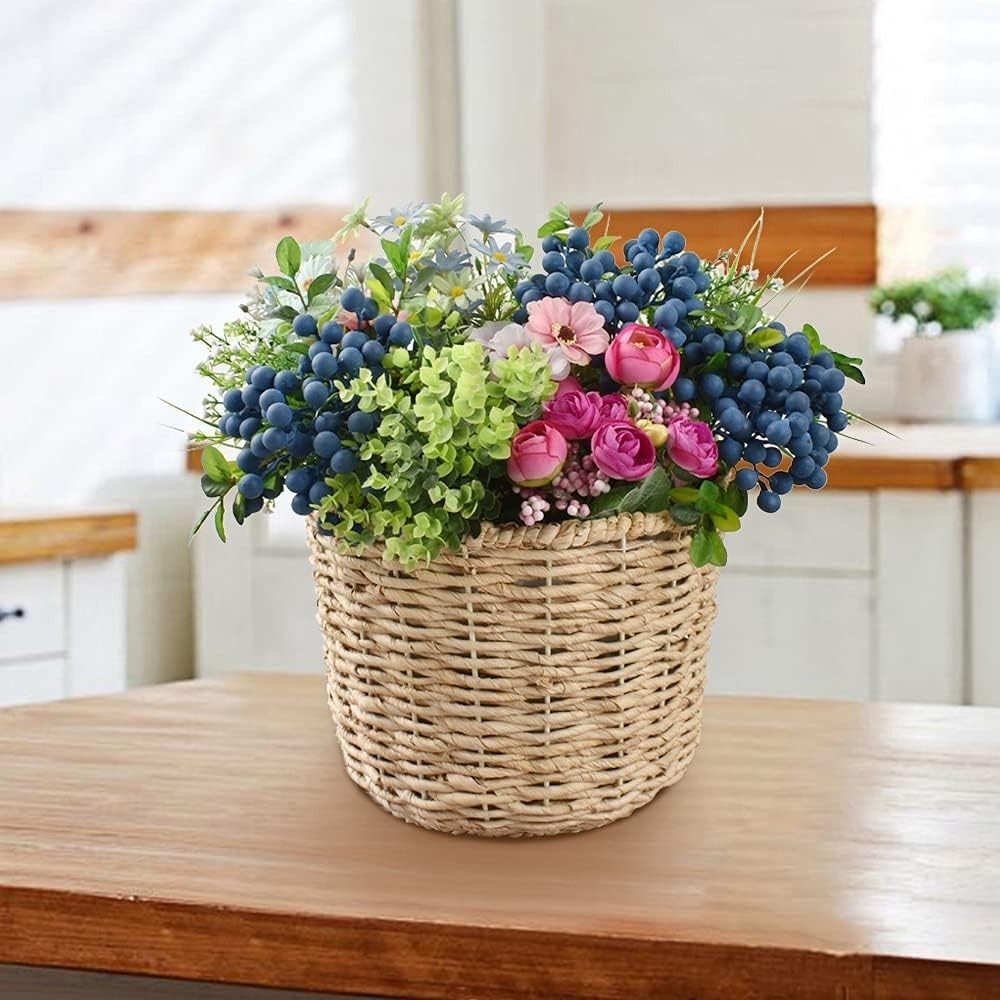 Realistic Plastic Blueberries – 4pcs Artificial Fruits for Stylish Bouquets