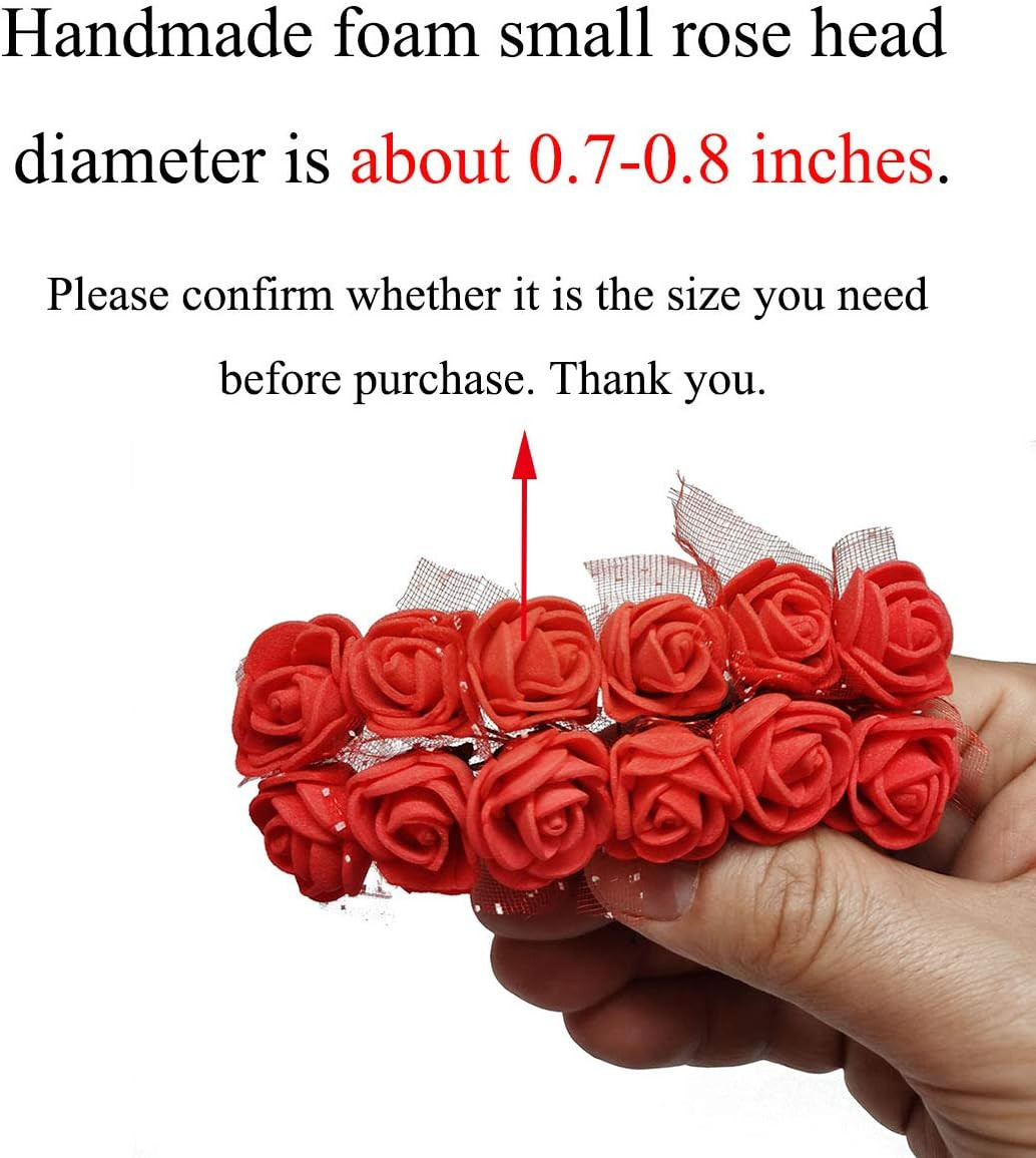 Mini Fake Rose Flower Heads 144pcs Mini Artificial Foam Roses DIY Wedding Flower