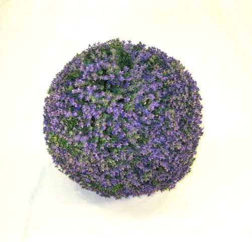 GARDEN SPHERES Set of 2 Wicker Park 12-Inch Lavender Flowers Hanging or Staked
