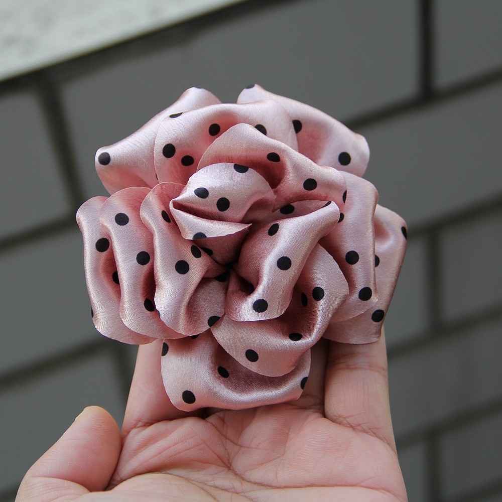 9cm New Three-dimensional Rose Flower polka dot rose headwear accessories