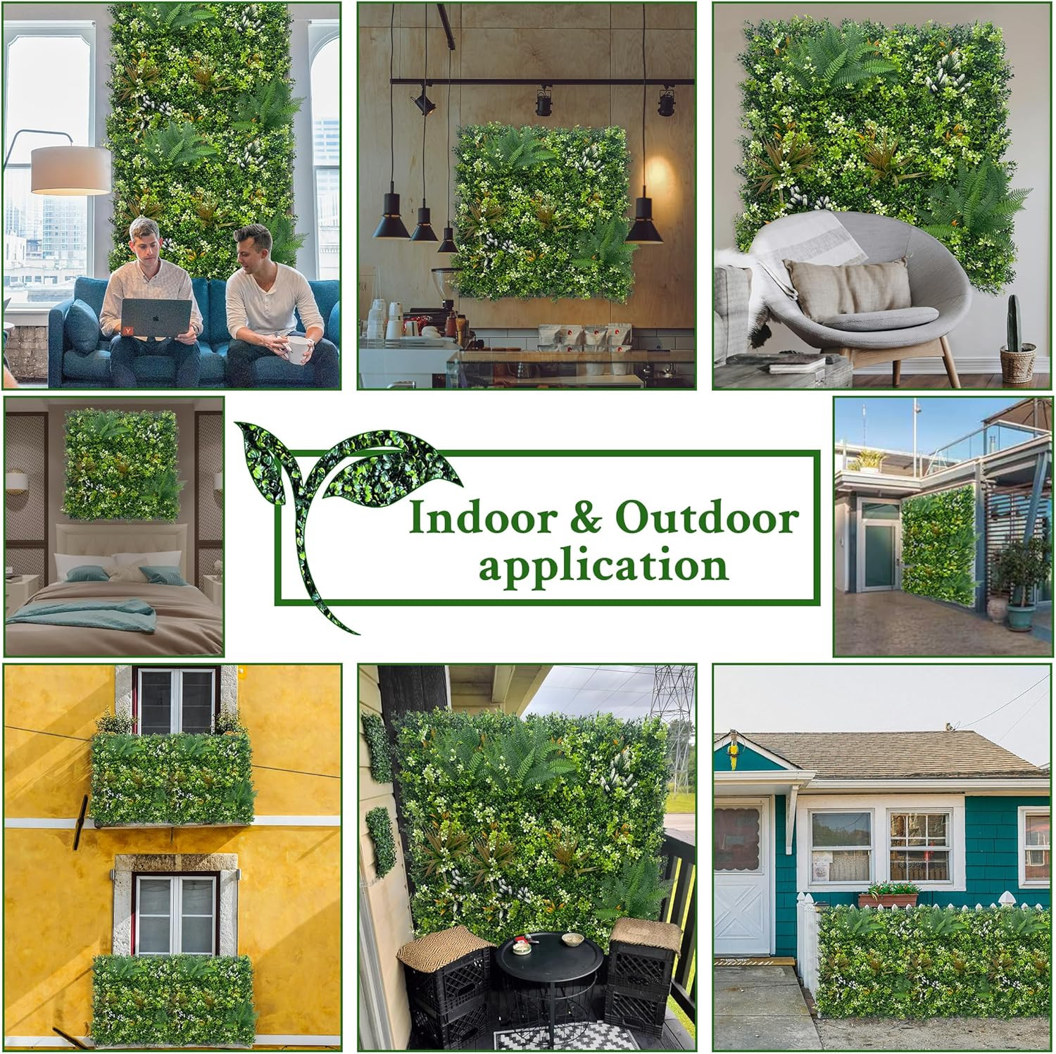 20″x20″ Boxwood Hedge Panels – UV-Resistant Faux Ivy Privacy Screen Decor
