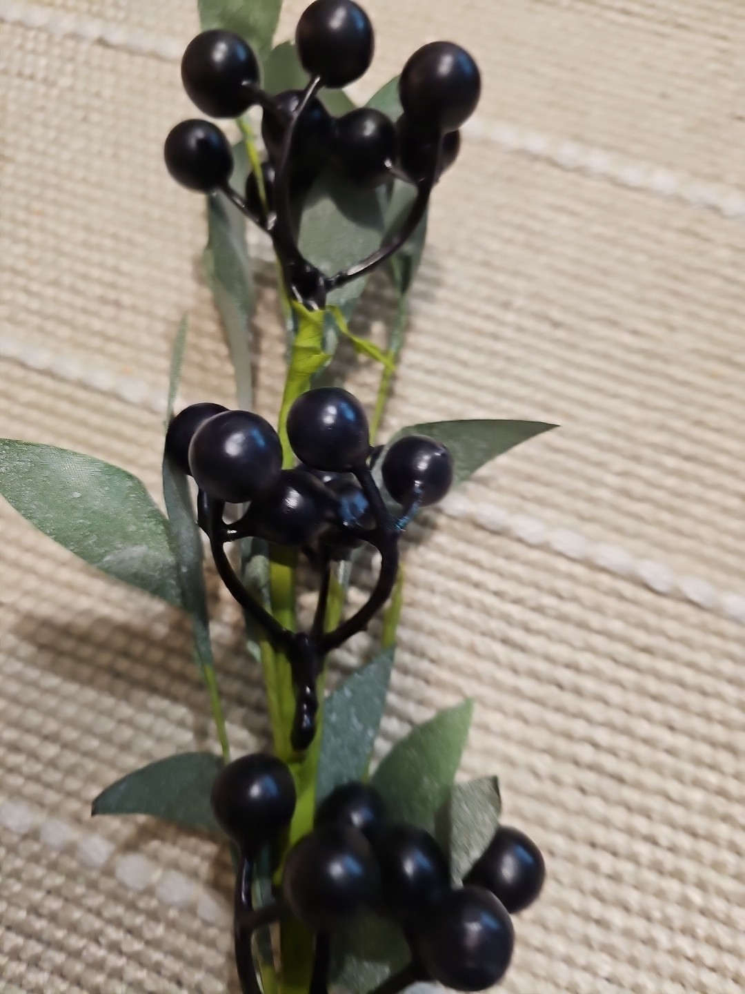 12 NEW 12″ SPRING SUMMER BLACK BERRY LEAVES Floral Pick Decor FREE SHIP