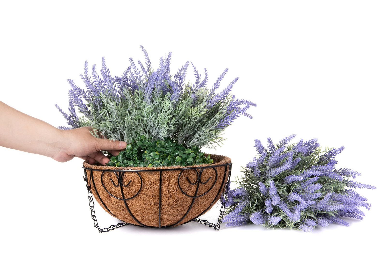 Artificial Faux Outdoor Hanging Flowers Plants Basket for Porch Fall Winter D…