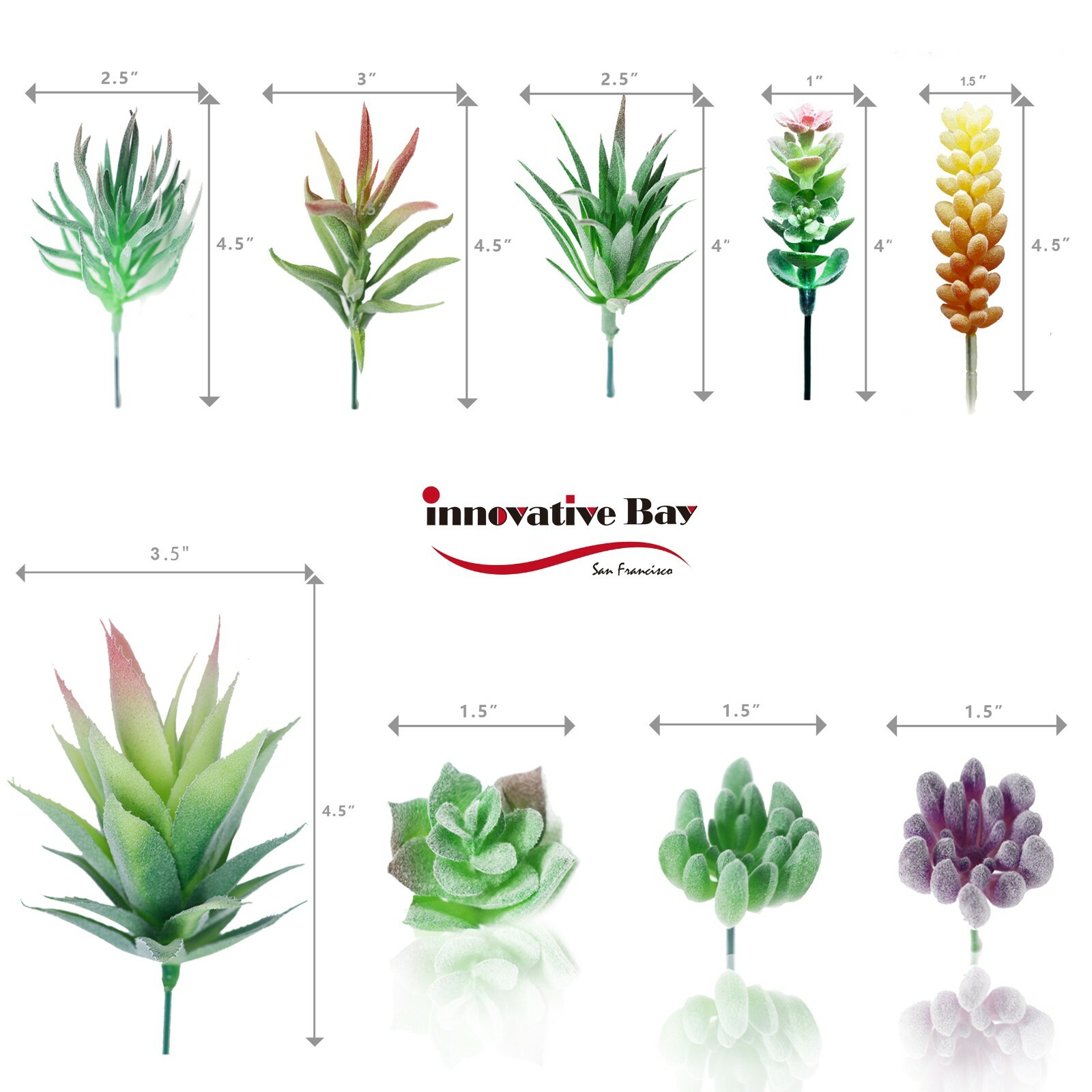 Artificial Succulent Plants Faux Assorted- 16 pc Unpotted Faux Succulent Plants