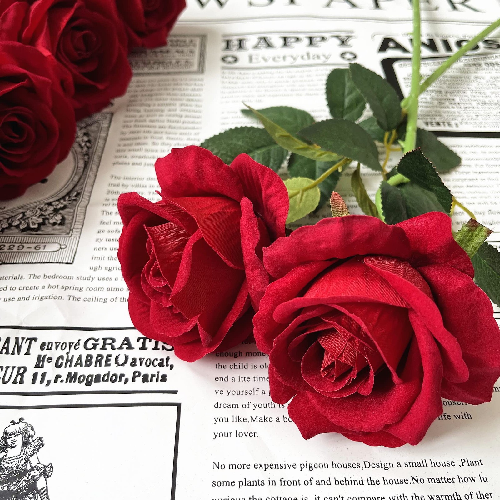 12 Pcs Artificial Rose Flowers Blossom Red Rose Flowers Real Touch Silk Faux …