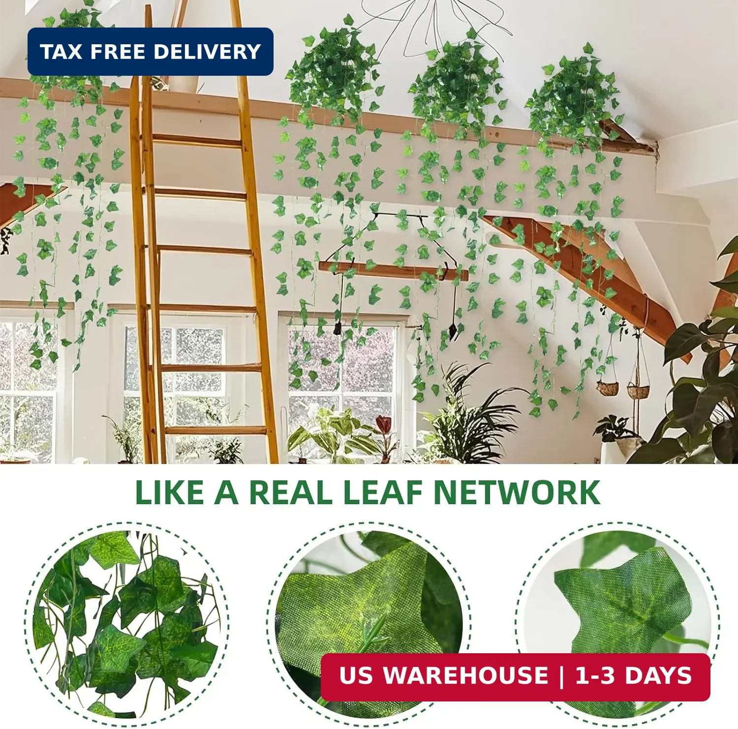12 Pack Artificial Ivy Garland, 84 Ft Fake Vines Hanging Plants for Room Decor,