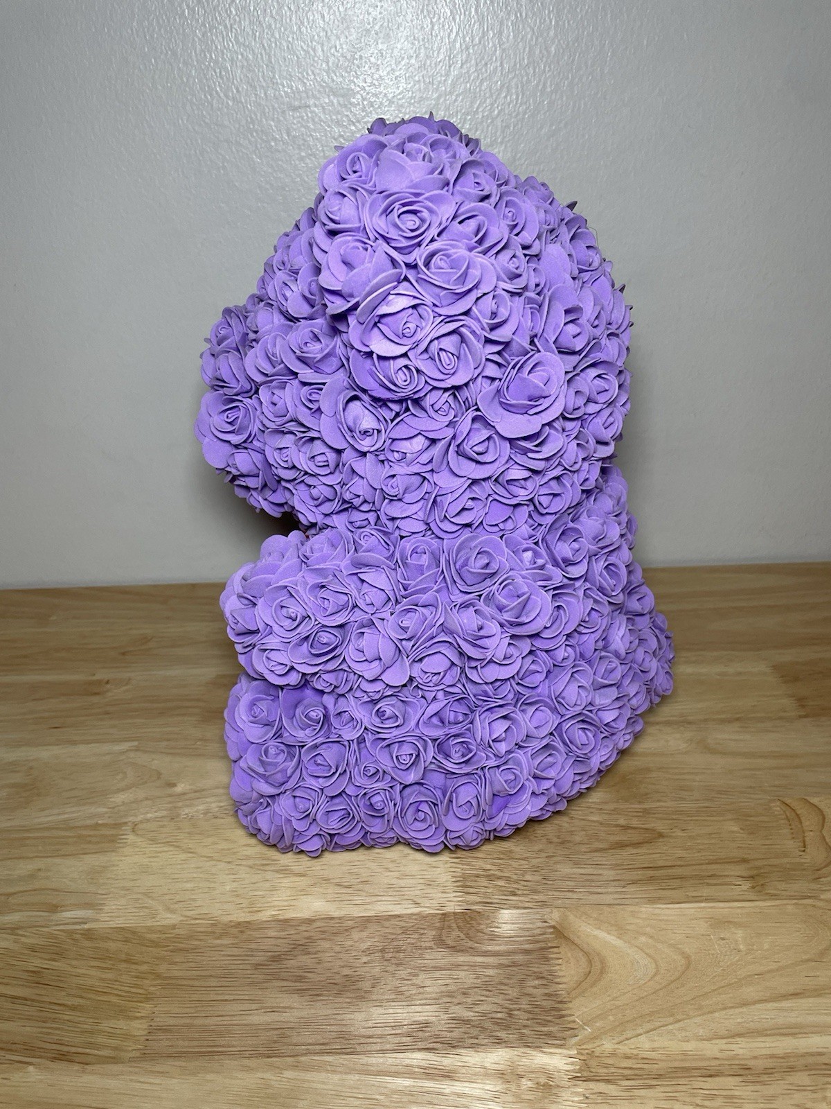 Birthday Gift Rose Bear 14” Purple With Red Heart Forever Rose Teddy Bear!