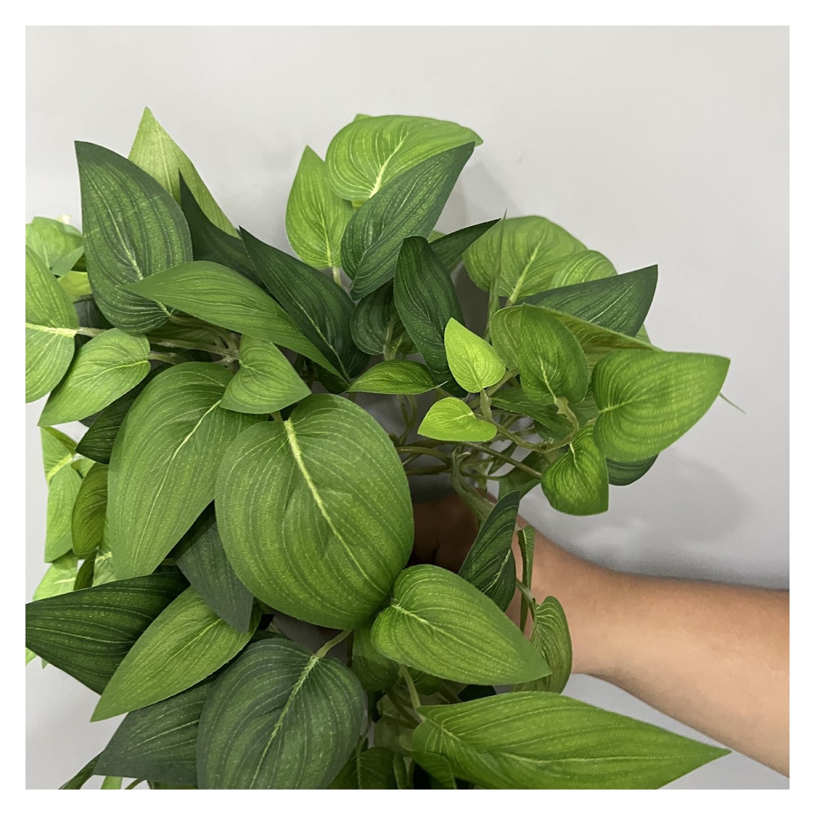 Artificial Pothos Ivy Silk Plants, 2 Sets with Black Pots, 27 Inches Tall, Re…