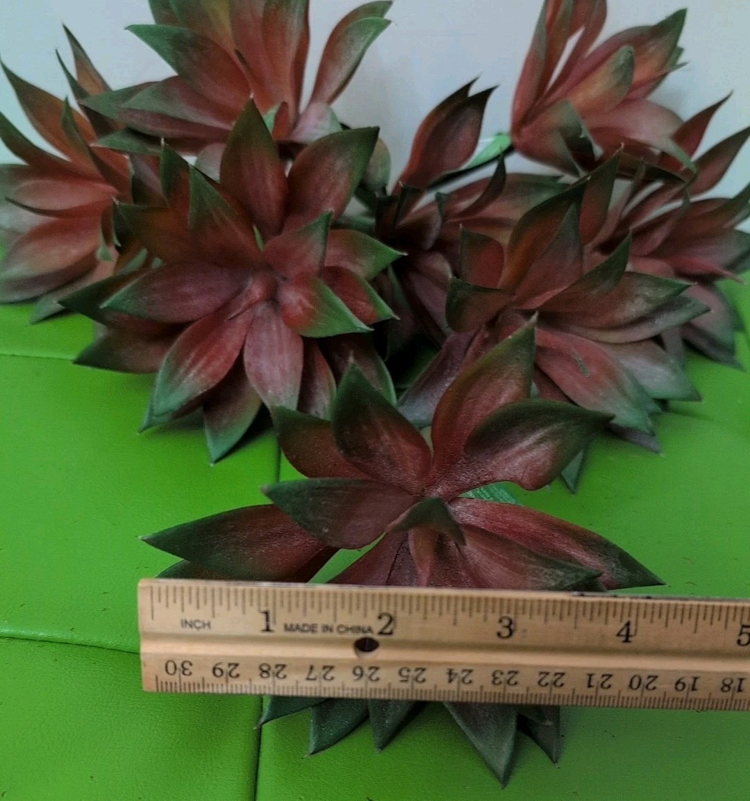 Artificial OrangeIsh Green Succulent Pick 7″X 4″ (8)