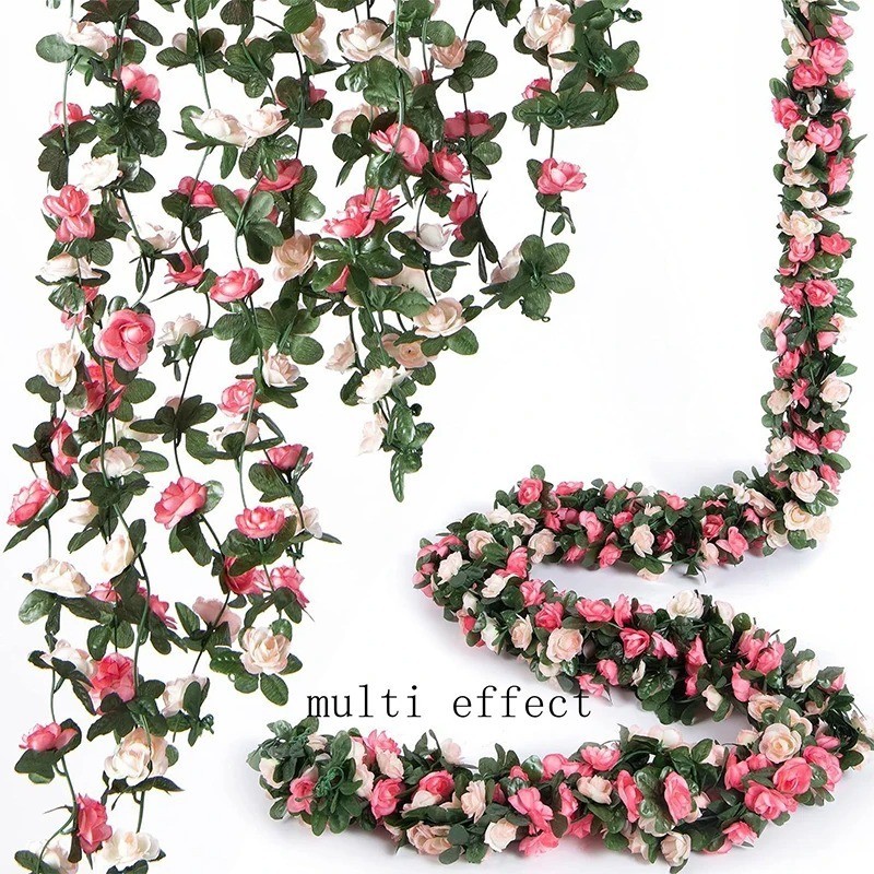 Artificial Rose Flower Vine Wall Hanging Wedding Garden Arch DIY Decor