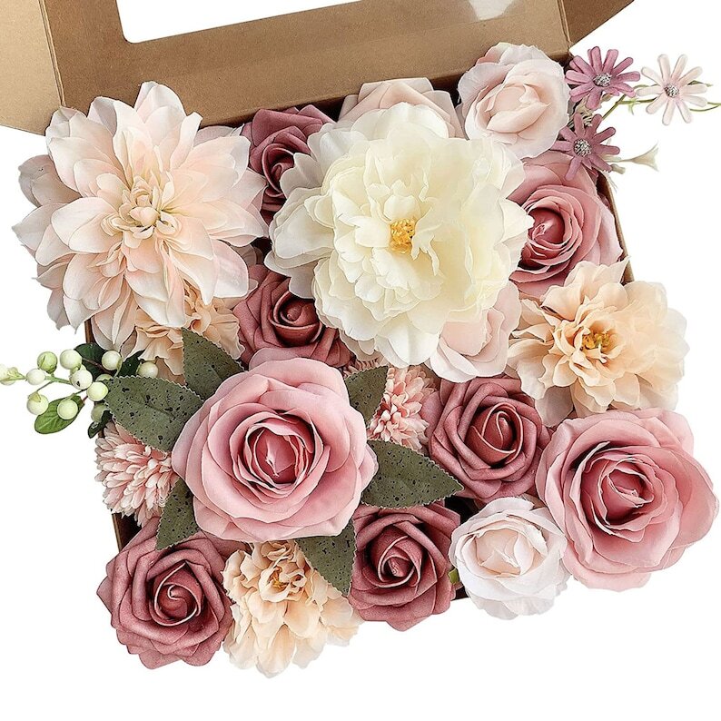Faux Flower DIY Garland Kit Package Flower Arrangement Faux Wedding Bouquet