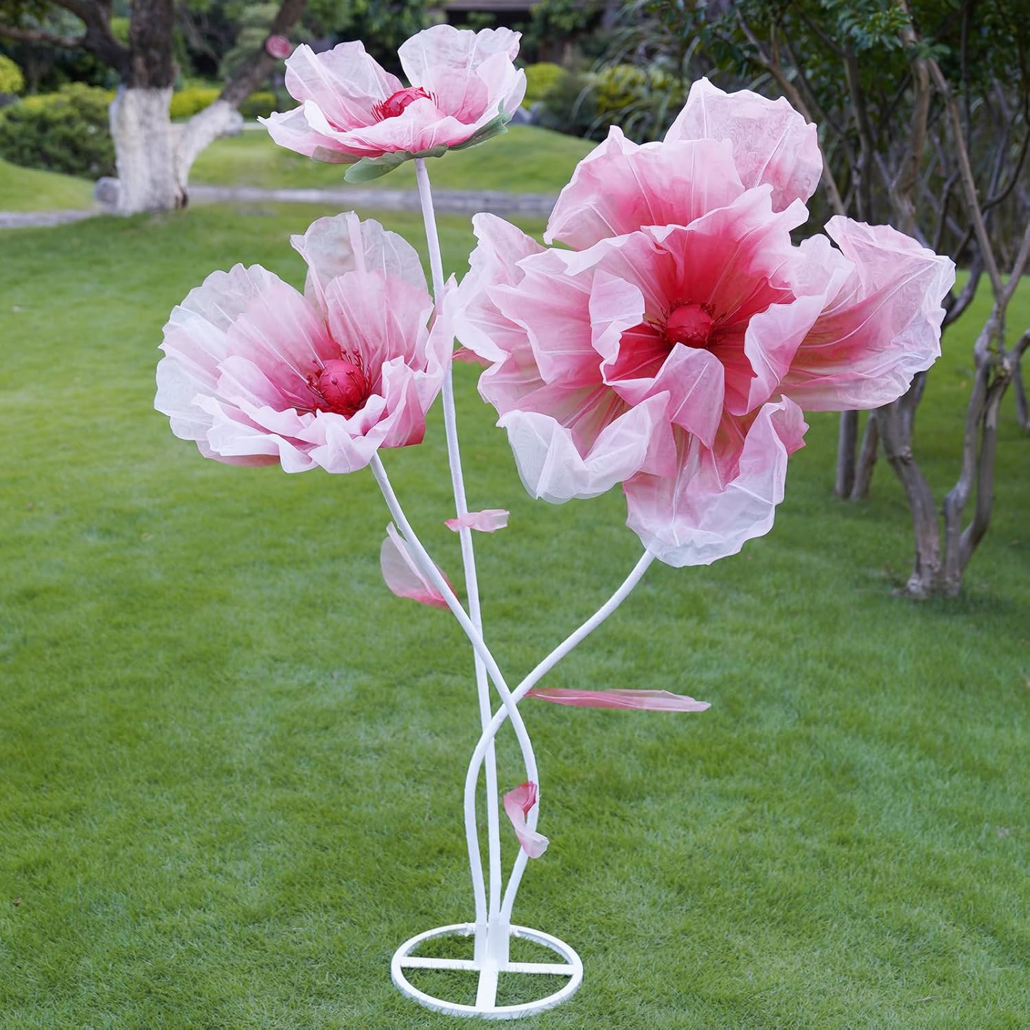 Giant Artificial Flower Decor with Stand,Oversized Freestanding Gradient Stateme