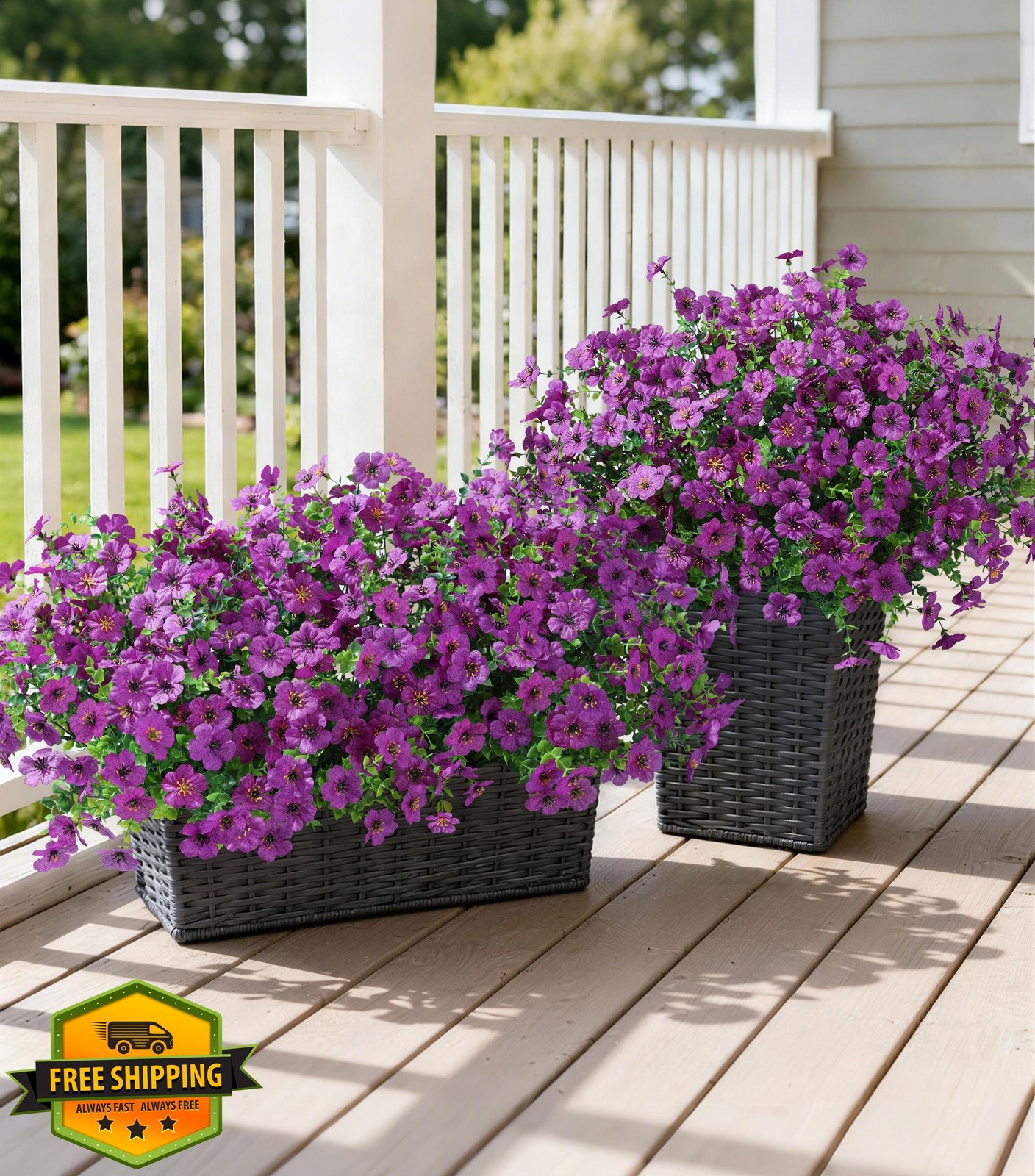 Ivydale 24 Bundles Purple Mums Artificial Flowers UV Resistant Silk Decor