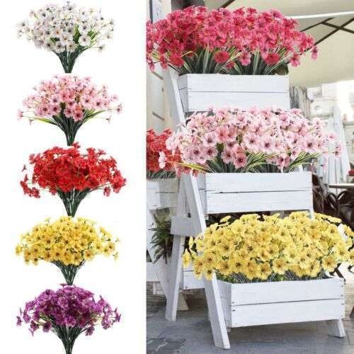 Lot Artificial Flowers Outdoor UV Resistant Boxwood Fake Plants Shrubs Decor