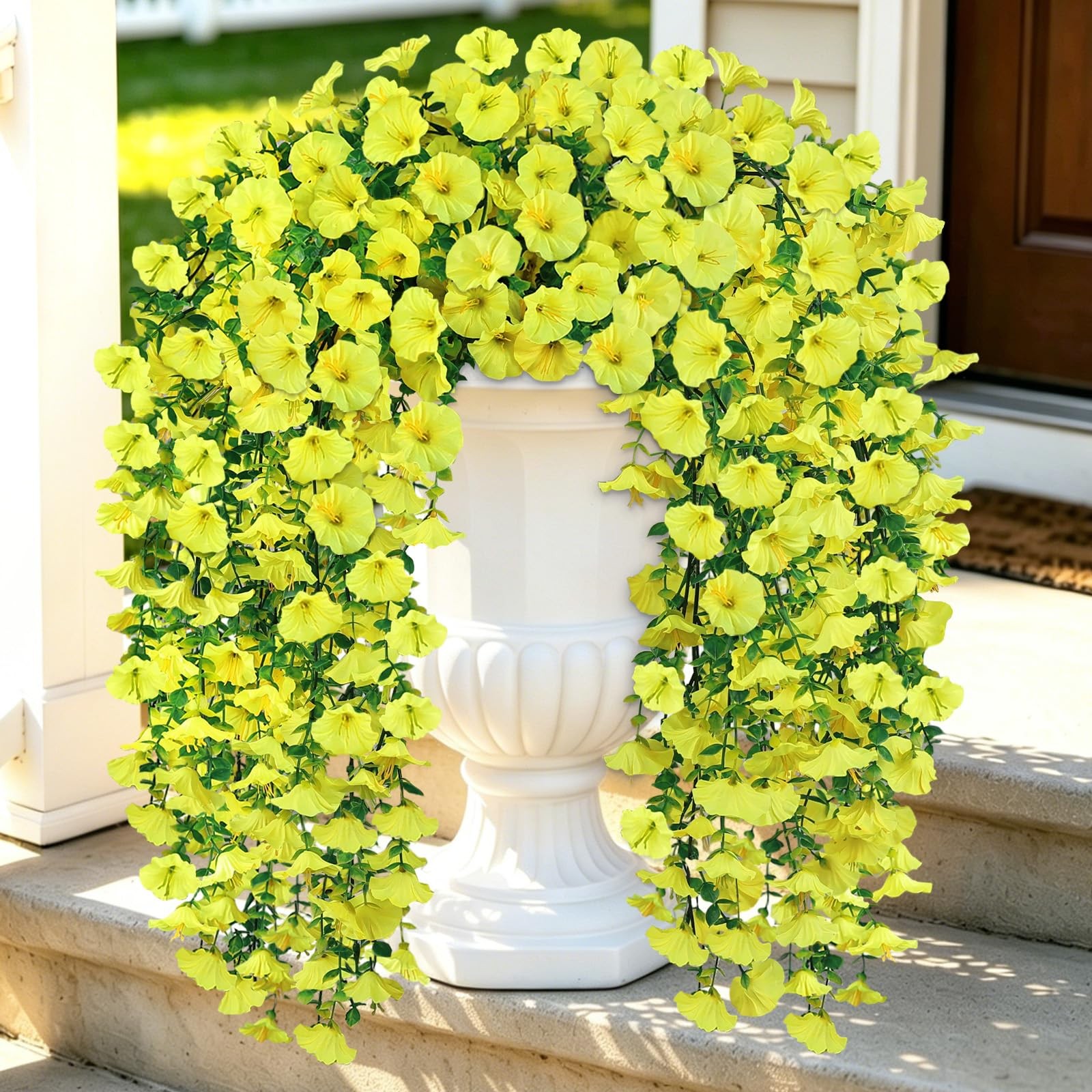 MyCoats Artificial Flowers for Outdoors, 6-Pack 420 Blooms UV Resistant Hangi…
