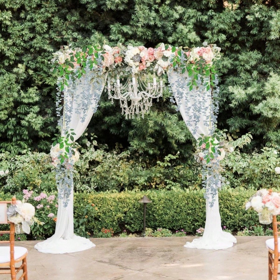 New 12pcs Teal Wisteria Hanging Flowers Garland 377Ft Artificial Vine Decor