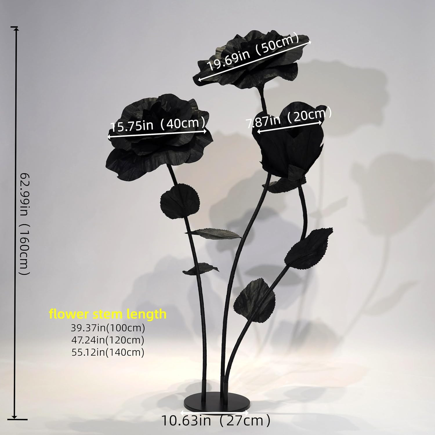 Giant Artificial Rose Decor, Oversized Standing Flower for Wedding Receptions, P