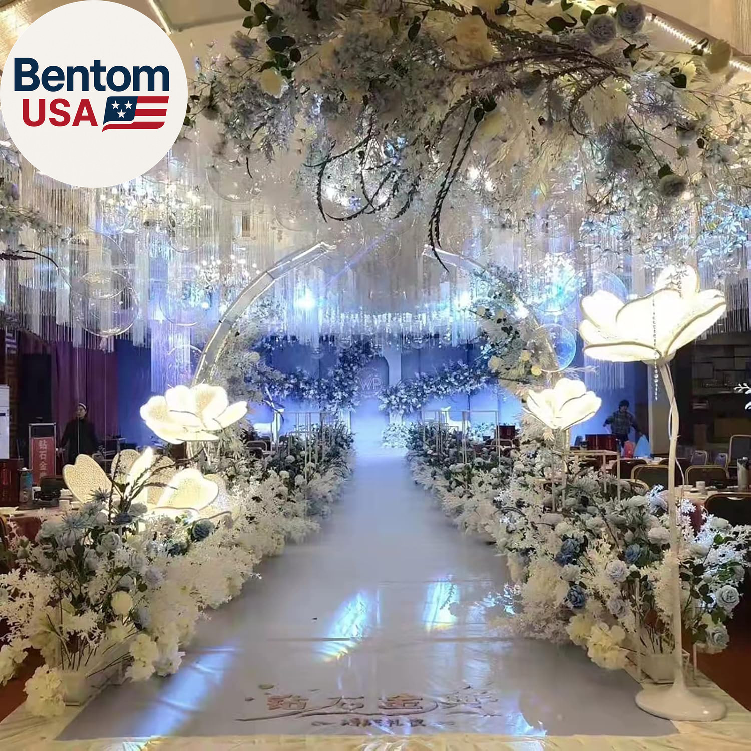 6.5 Feet Wisteria Flower Garlands Faux Vine Flower Backdrop for Wall Arch Garden