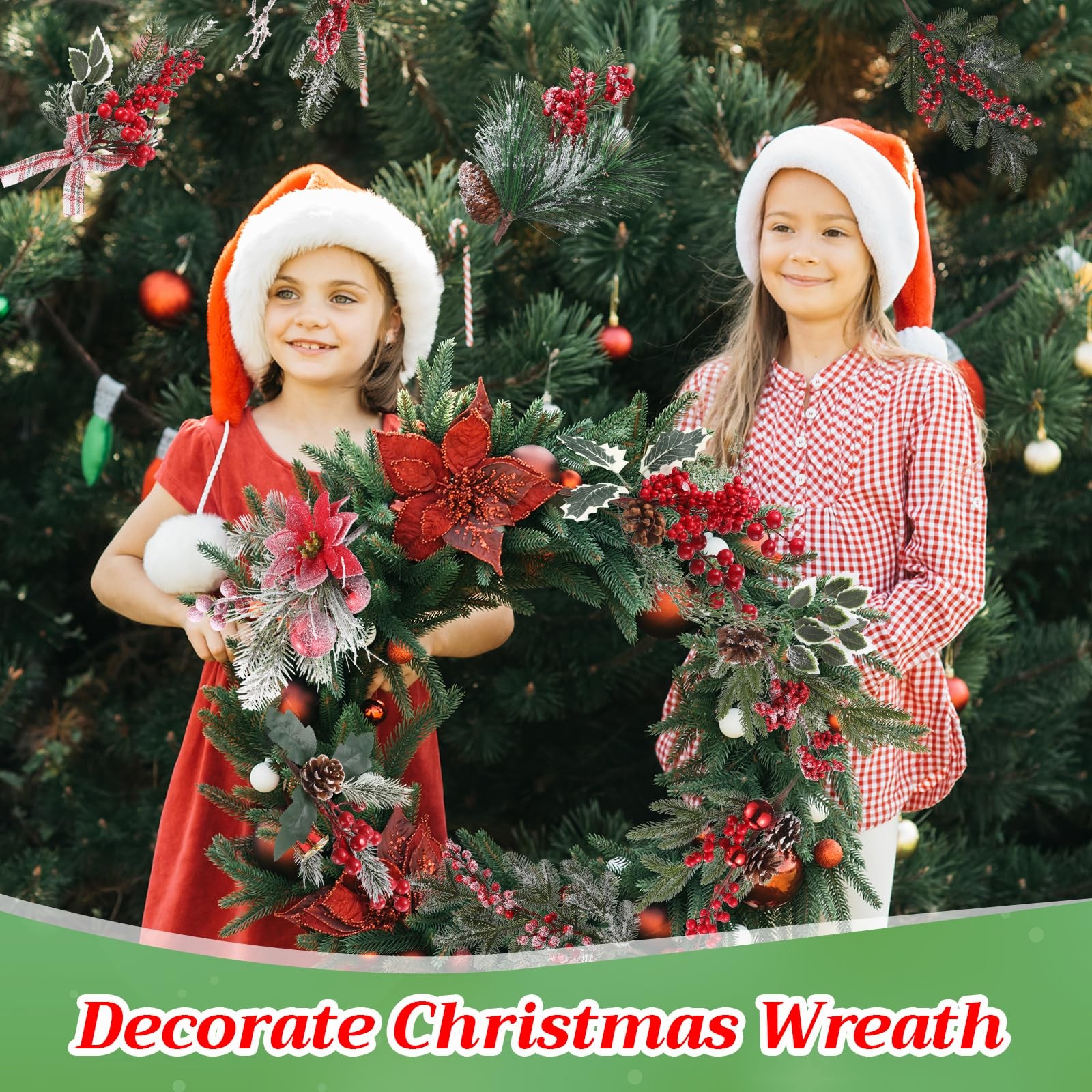 10 Large Size Christmas Artificial Berry Branches, 12-30 in Artificial Christ…