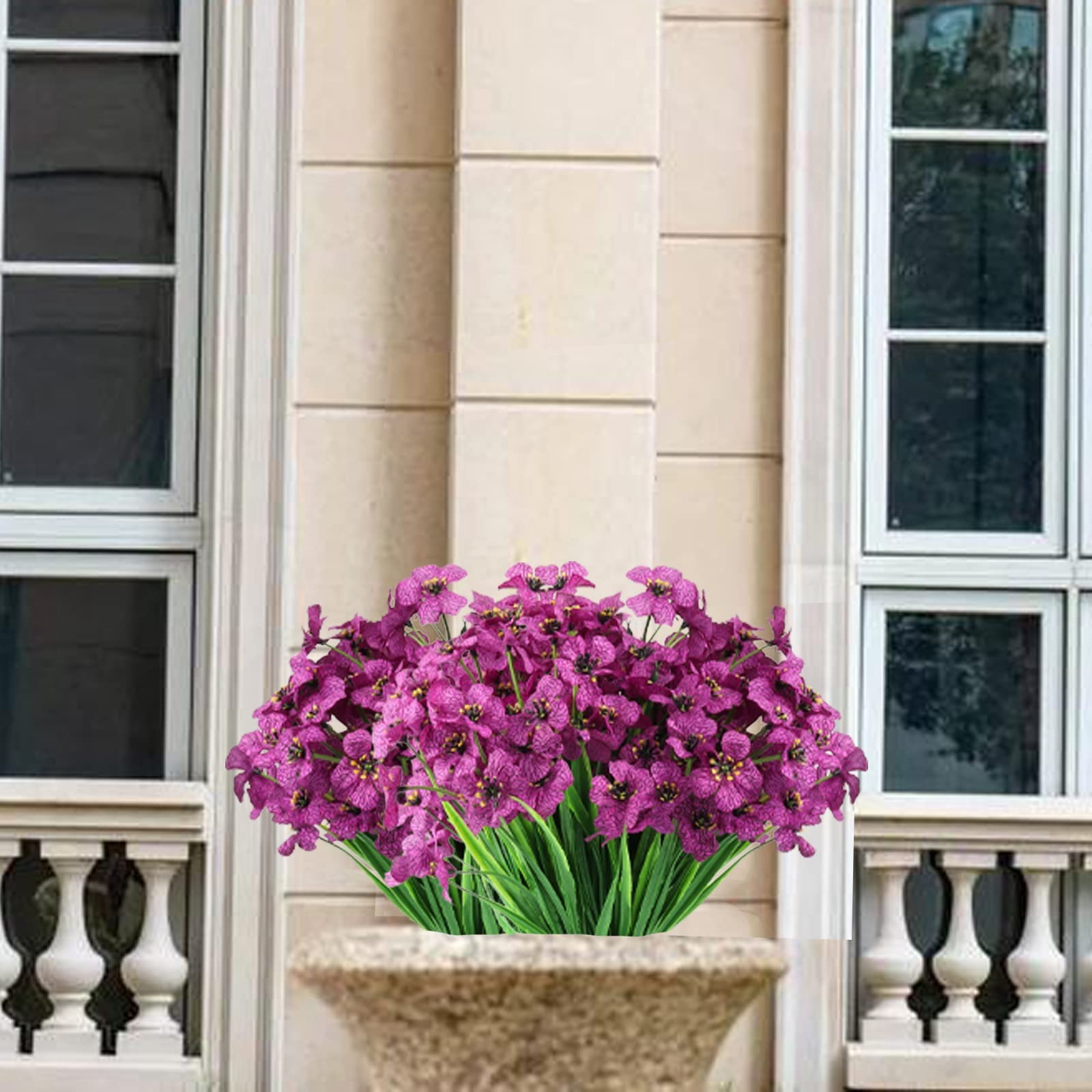 Artificial Flowers for Outdoors,12 Bundles UV Resistant Artificial Flowers De…