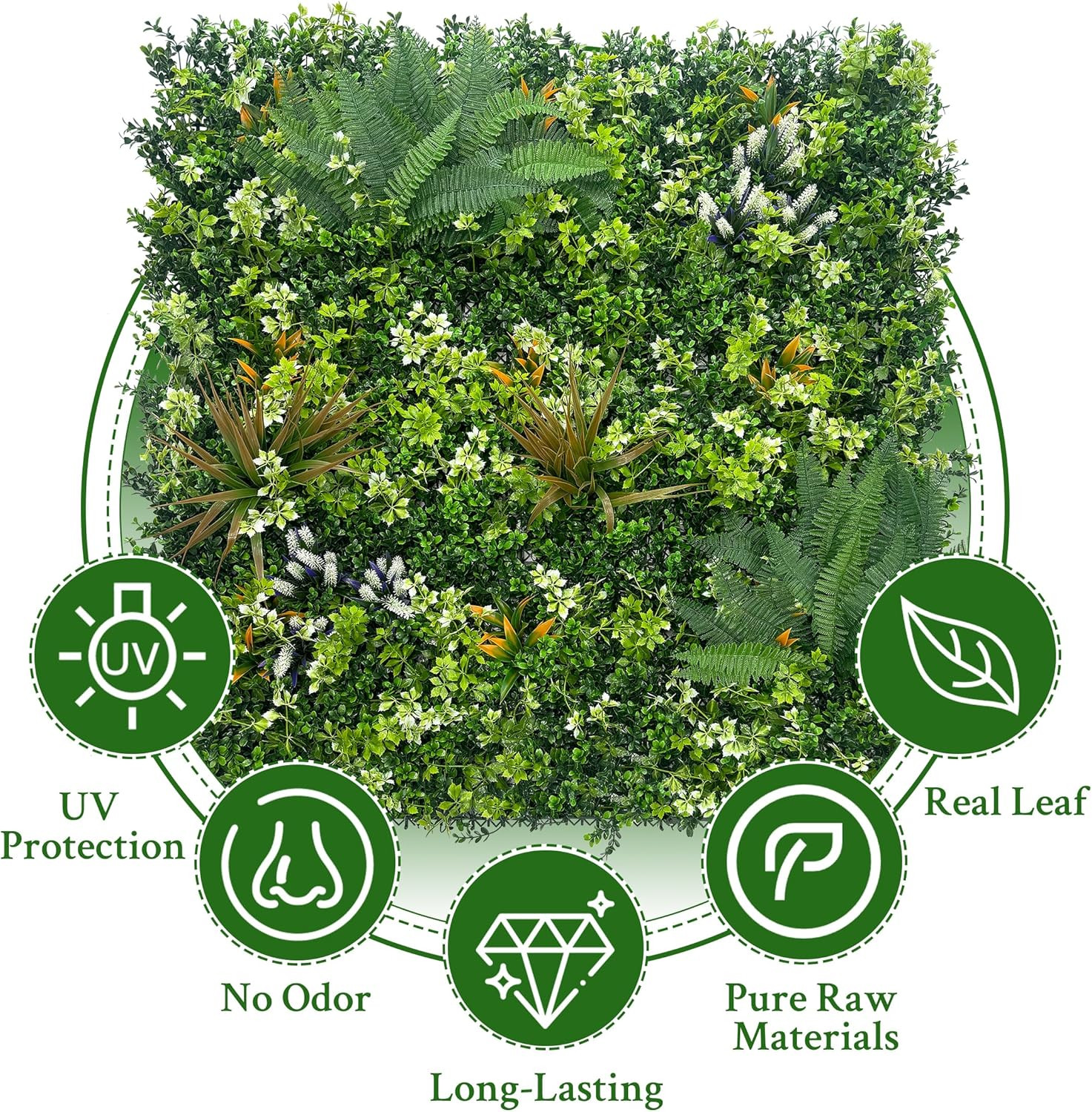 20″x20″ Boxwood Hedge Panels – UV-Resistant Faux Ivy Privacy Screen Decor