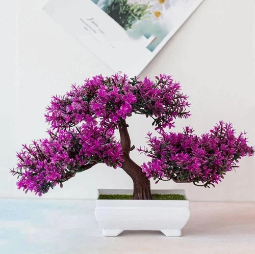 Artificial Bonsai Tree Potted Plant Fake Flowers Home Table Garden Decoration